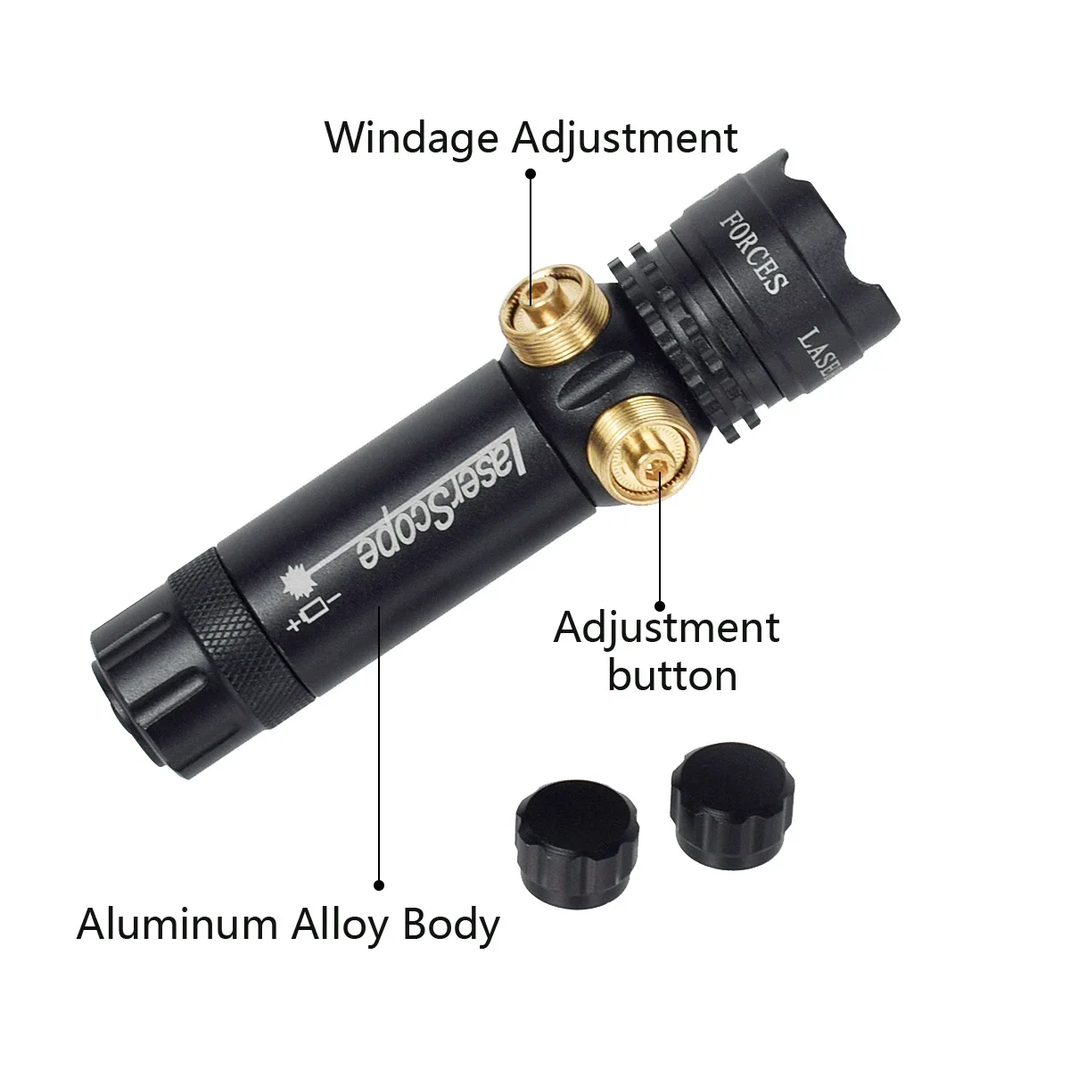 Taktisches Zielfernrohr Rot-Grün-Punkt Laser-Kalibrierungsvisier Einstellbares Jagd-Laserzubehör Laser-Ortungsgerät für 20mm-Schiene – Detail 4