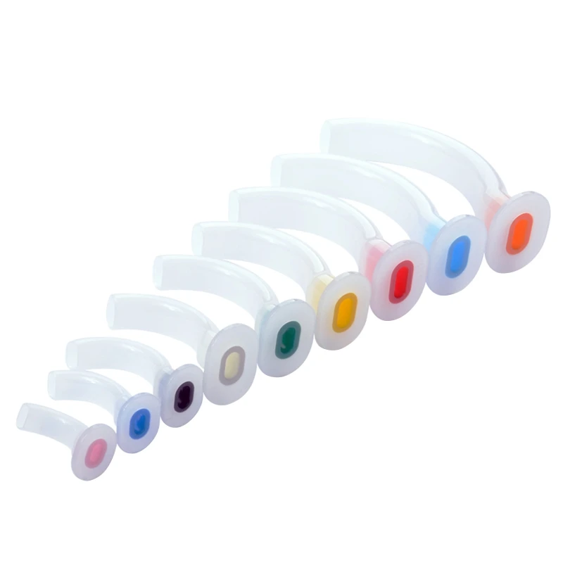 9 Pieces Disposable Patient Air Tube Guide, Mixed, Oral, White, Guedel Color Code, First Aid Airway Tube