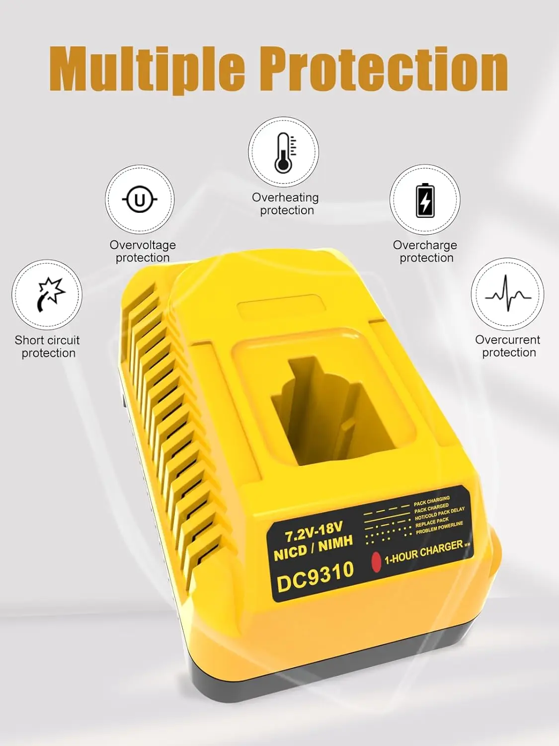 DC9310 Charger for Dewalt 7.2V-18V XRP Battery NI-CD NI-MH DC9096 DC9098 DC9099 DC9091 DC9071 DE9057 DW9096 DW9094 DW9072 view 3