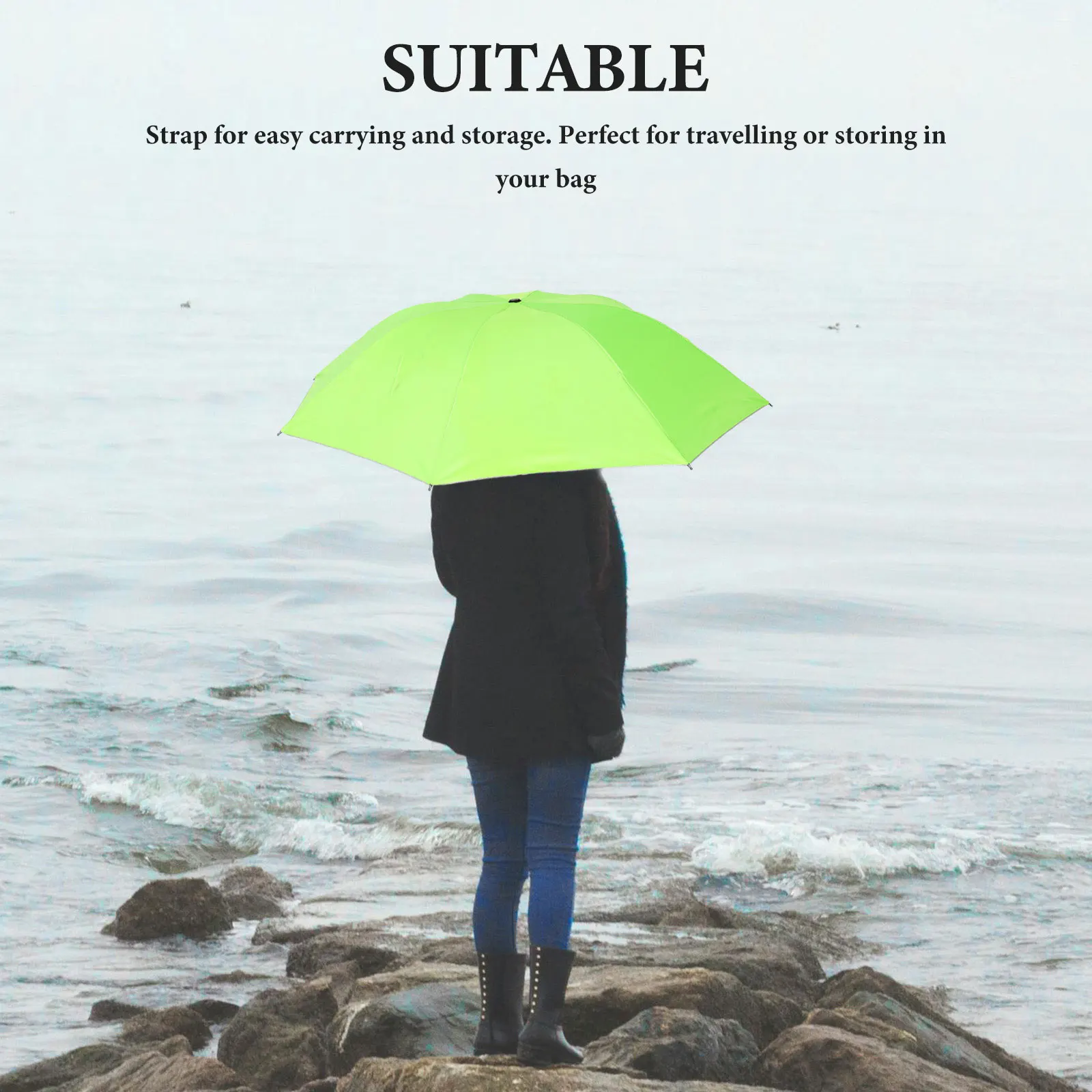 

Bottle-Shaped Umbrella Red Collapsible Waterproof Travel Foldable UV Protection Storage Portable Outdoor Use Sun Rain