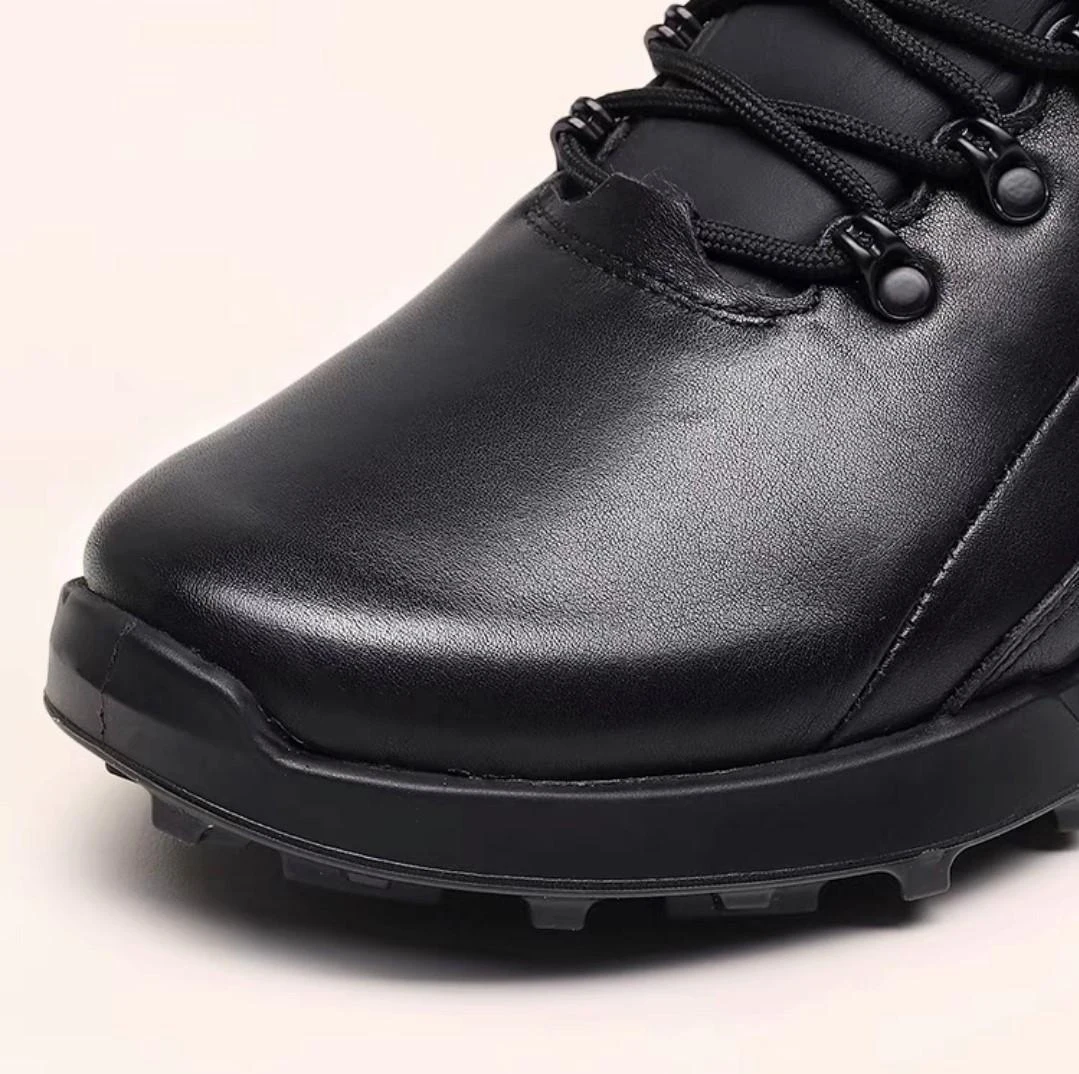 High Top Genuine Leather Shoes Men Hiking Luxury Designer Original Sneaker Outdoor Climbing Mountain Boots Hunting Plush Fluff