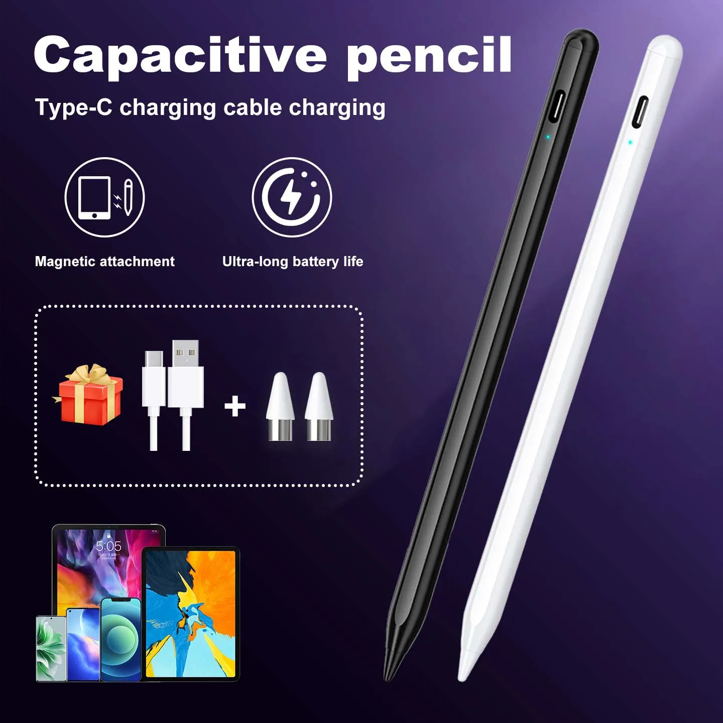 

Универсальный стилус с магнитной застежкой, быстрой зарядкой, длительным временем автономной работы, плавным письмом, совместим с 95% устройств