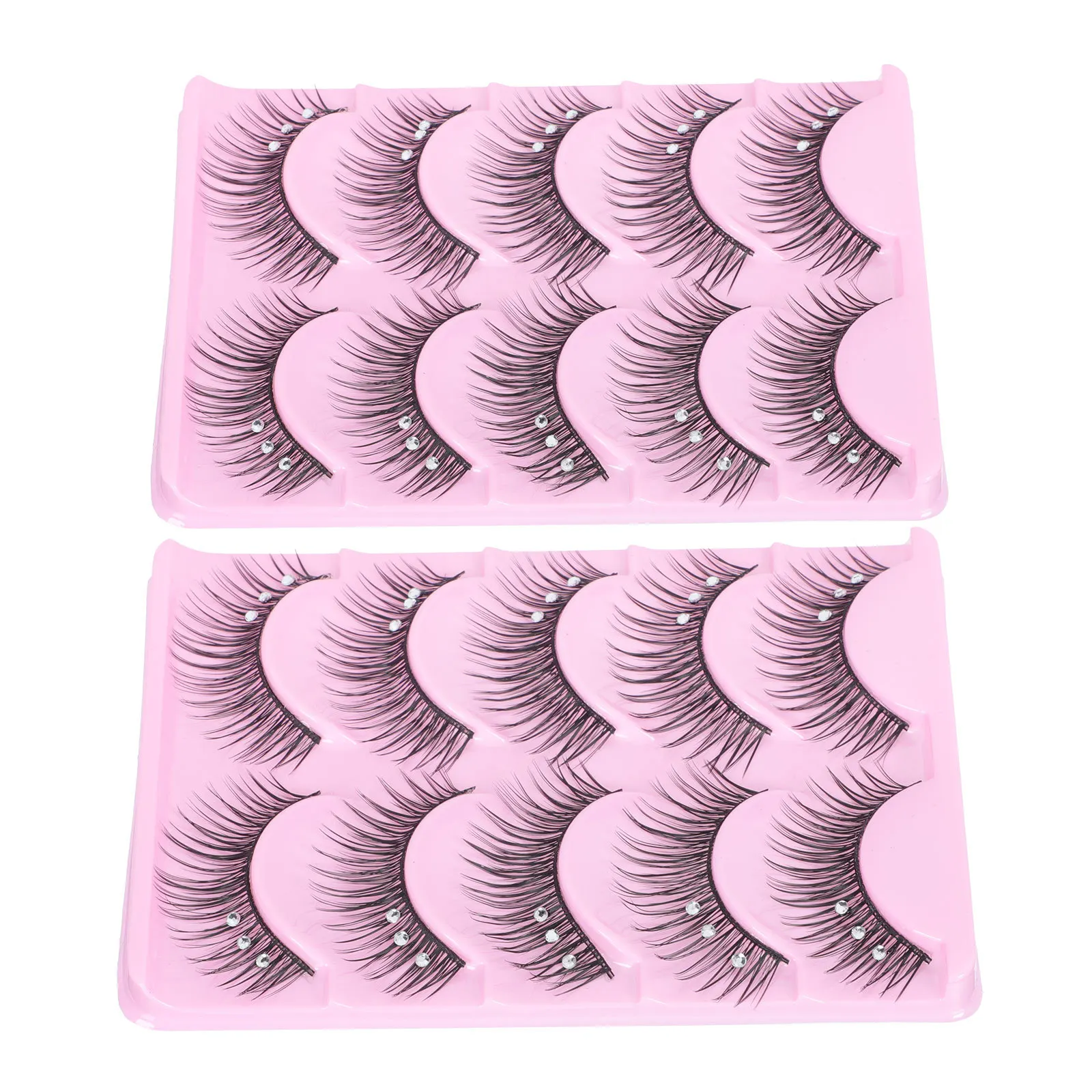 

Premium Fiber Fake Lashes with Diamonds Full Natural False Eyelashes for Women Daily Party Wear Unique Artificial Eye