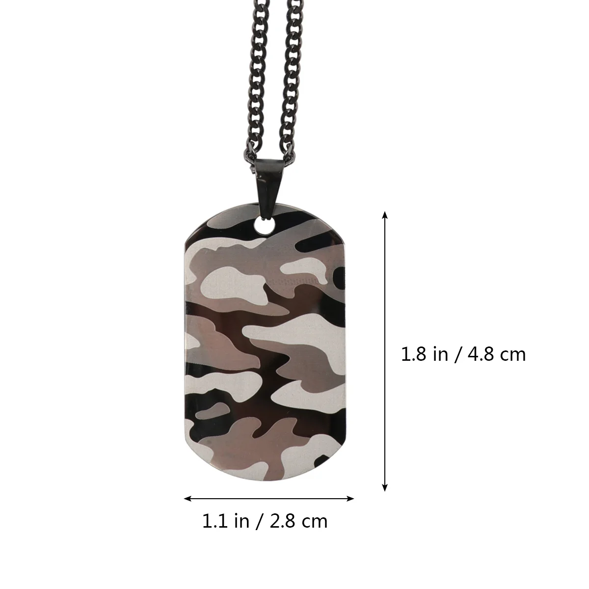 

Military Tag Stainless Steel Camouflage Necklace 4.8x2.5x0.5cm Engraved Dog Tag Pendant Long-Lasting Stylish Gift for Military