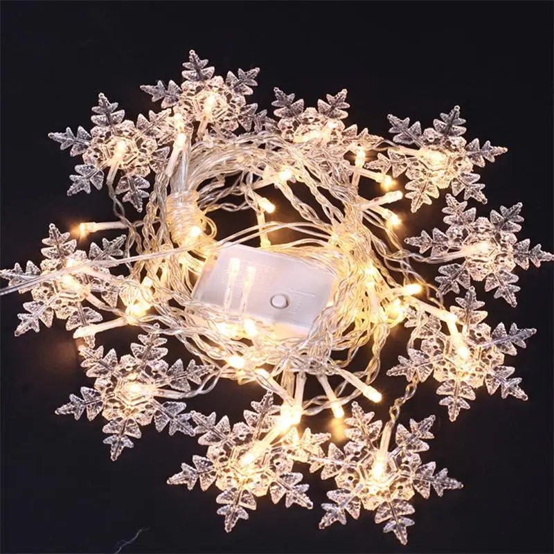 Guirlande lumineuse LED flocons de neige de noël, 3.2M, rideau féerique clignotant, étanche, pour fête de vacances, mariage, décoration de noël