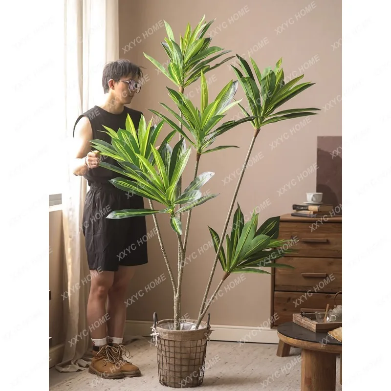 Brazil Iron Green Plant Large Fake Trees Imitative Tree Simulation Plant Pot Living Room Floor Stand Decoration