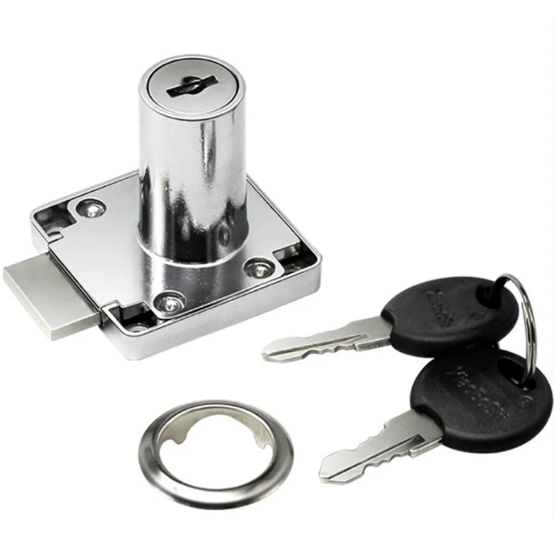 Drawer Locks with 2 Keys Cabinet Desk Drawer Lock Rolled Steel Furniture Hardware Cam Locks Square Tongue Drawer Lock^..