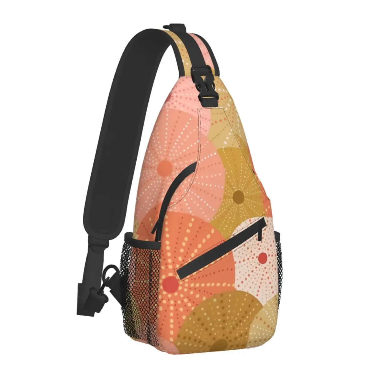 

Pattern Crossbody Bag Sports Sea Urchins In Gold Chest Bag Unisex Women Man Fashion Shoulder Backpacks Travel