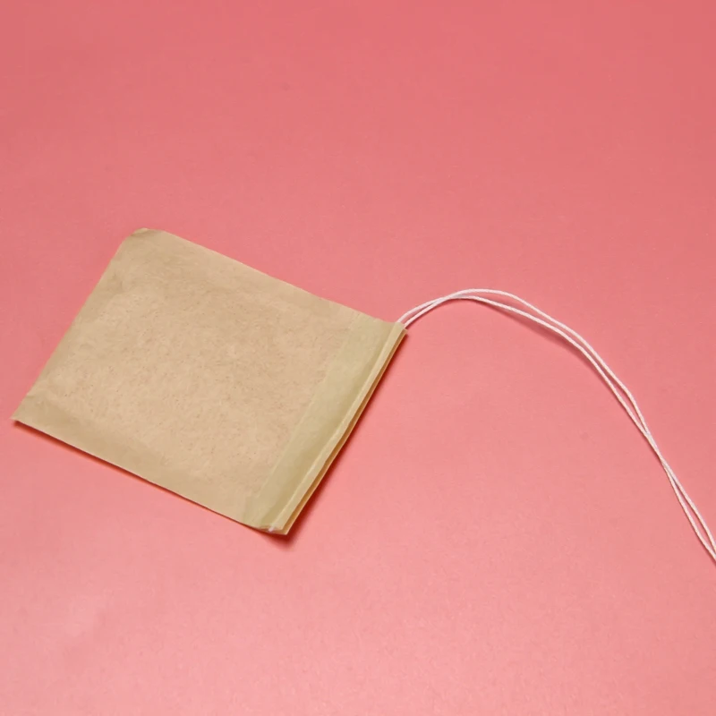 

Чистящий мешок, 300 шт., чайные фильтр-пакетики, одноразовый бумажный чайный пакетик со шнурком, безопасный, сильное проникновение, неотбеленная бумага