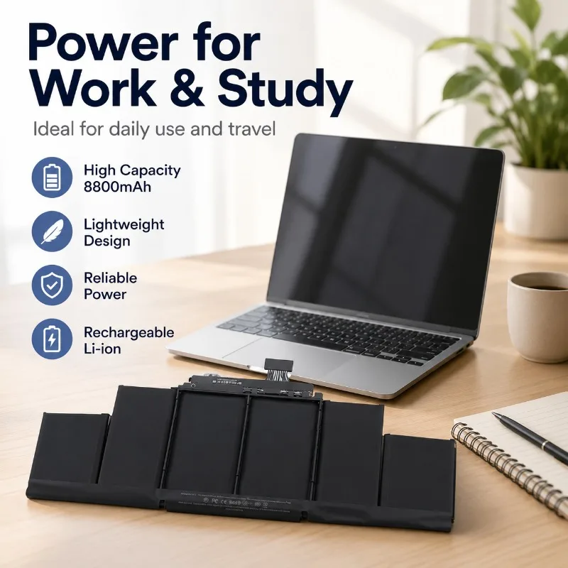 Batería de Repuesto de Alta Capacidad para iPhone MacBook Air 13" A1369 A1466 A1496 A1405 7200mAh, Mayor Duración de la Batería, Batería de Iones de Litio