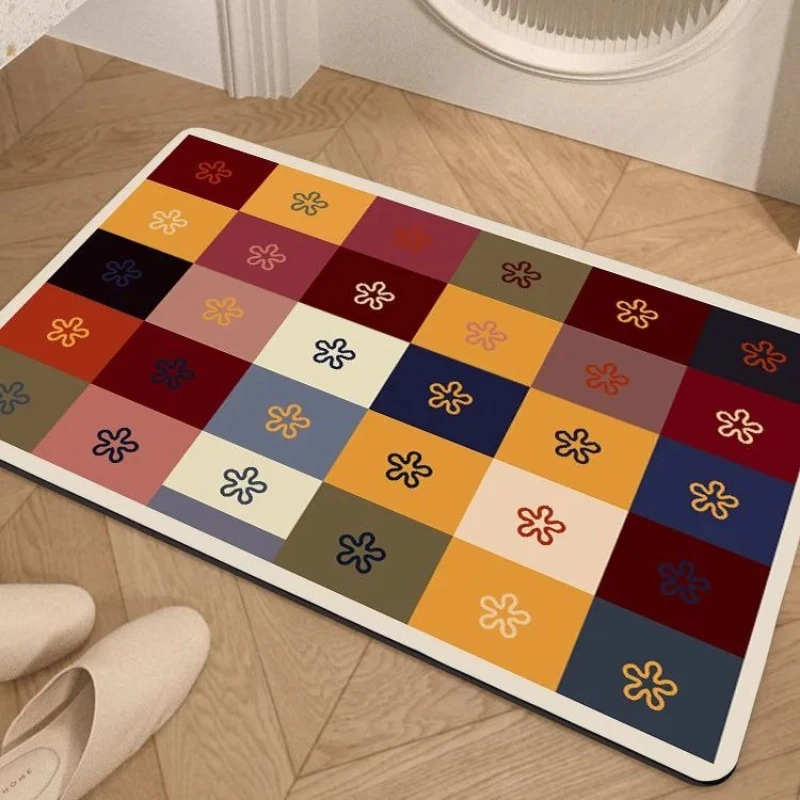 Super Absorbent Bathroom Floor Mat Absorbent Anti Slip Floor Mat Kitchen Entrance Doormats Bathtub Carpet Washable
