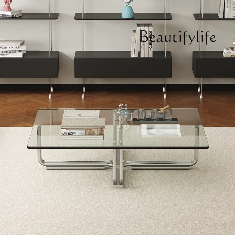 C BJ YY طاولة القهوة الحديثة الحد الأدنى الزجاج العصرية بسيطة مستطيل طاولة القهوة غرفة المعيشة جلام الجدول دي صالون أثاث المنزل #2