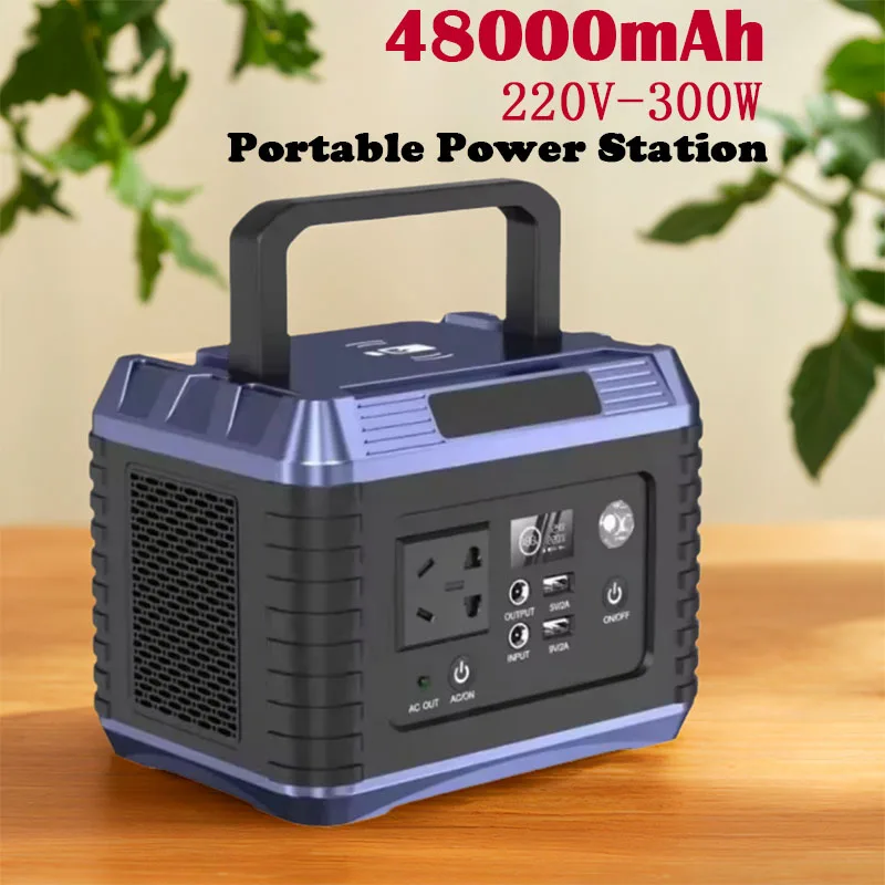 300W 220V Portable Power Station 118.4Wh Generator Outdoor Camping Power Bank RV Tent Travel Multi-function USB Power Supply