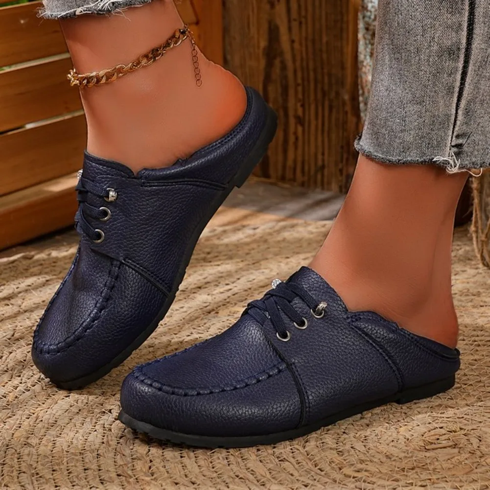 

Women‘s 2026 New Spring 2-in-1 Slip-On Flats Plus Size Comfortable Breathable Casual Shoes Convertible Mules Sneakers Women