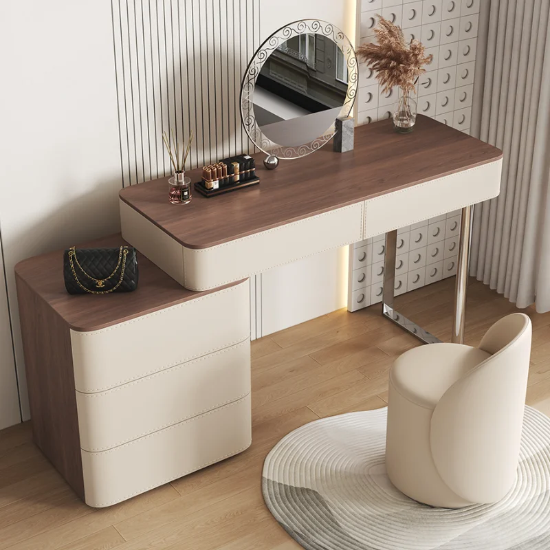 

Mirror Cabinet Dressing Table Chair Luxury Makeup Mirrors Dressers Modern Room Women Coiffeuse Maquillage Bedroom Furniture