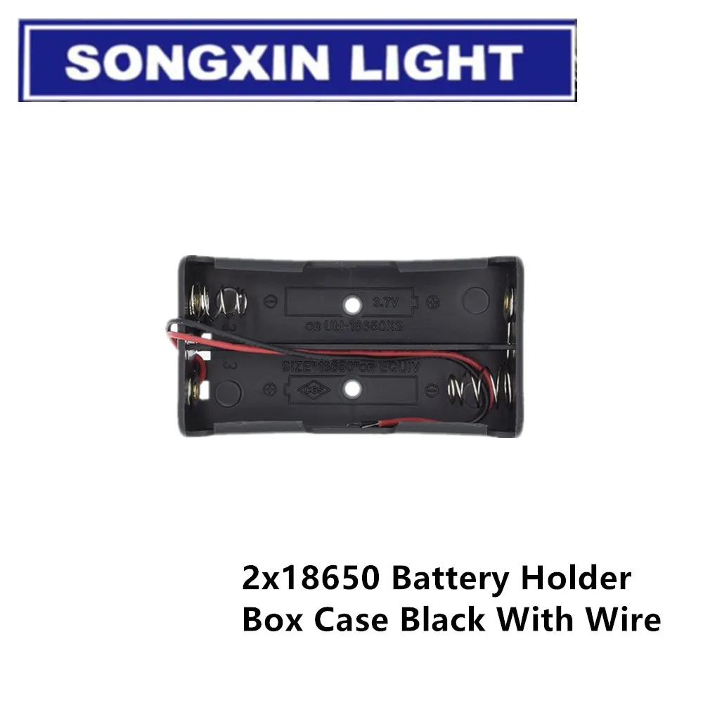 SAMIROB New And Original Plastic Standard Size AA/18650 Battery Holder Box Case Black With Wire Lead 3.7V/1.5V Clip