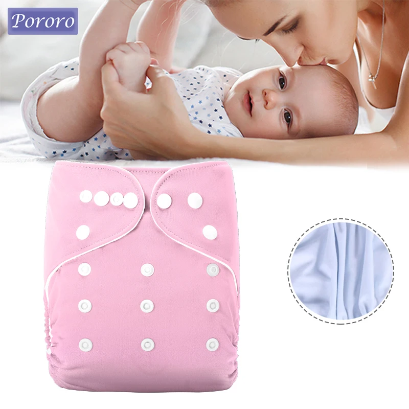 

Washable Double Row Snap Reusable Pocket Diapers Solid Color ECO-Friendly Nappy Changing Ecological Nappies For 3-15KG babe