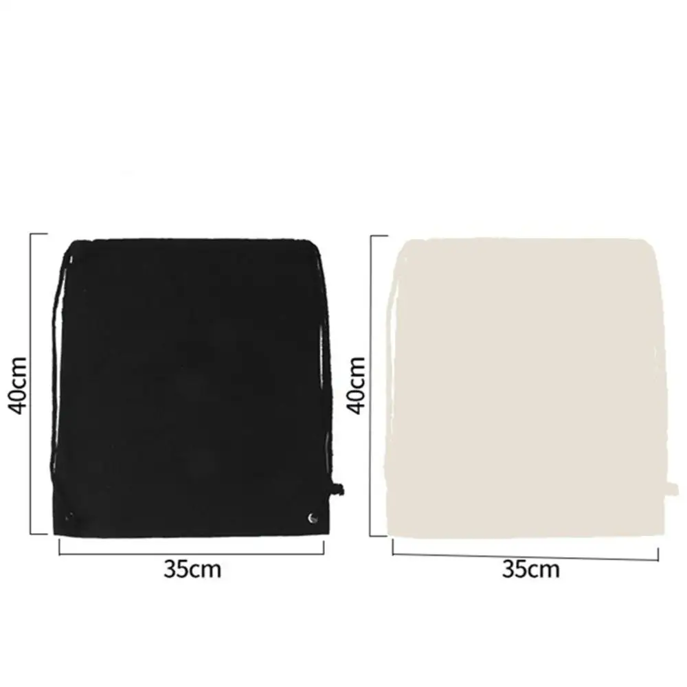 Baumwoll-Canvas-Rucksack mit Kordelzug, Fitnessstudio, Sackpack, Sport-String-Sackpack, Aufbewahrung, Geschenktasche, 2 Stück, Schwarz, 34,5 x 40 cm, lässig – Detail 13