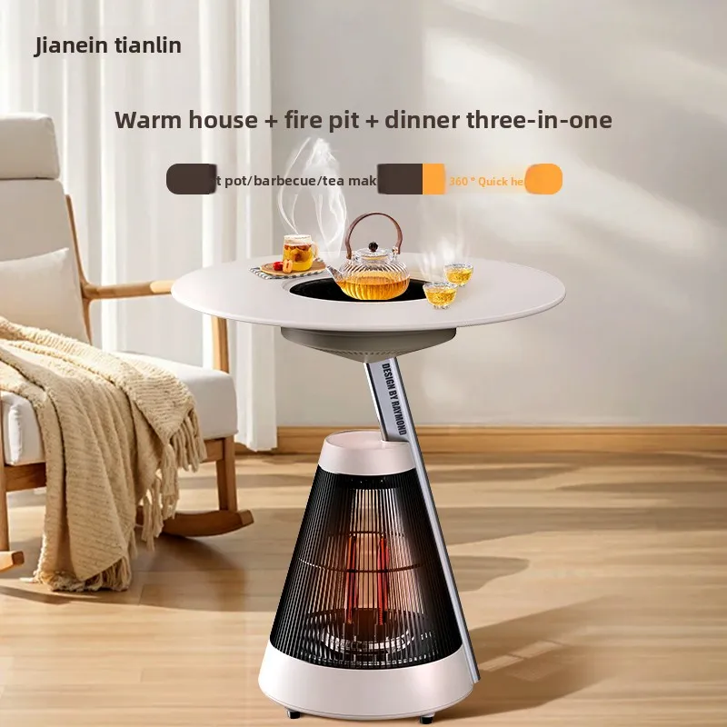 Hearth heater, winter energy-saving barbecue, indoor courtyard, electric heater, fireplace, household integrated table