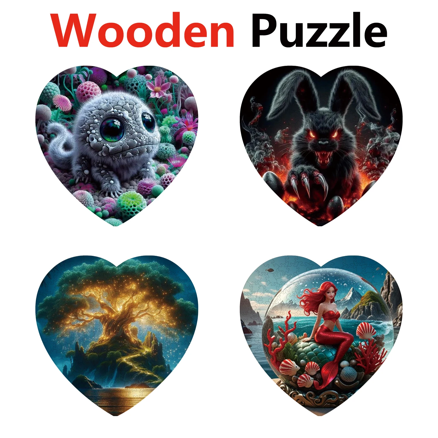 

Spider Rabbit Mermaid Animal Puzzles High Quality Jigsaw Puzzle Wooden Puzzle Best Christmas Gift