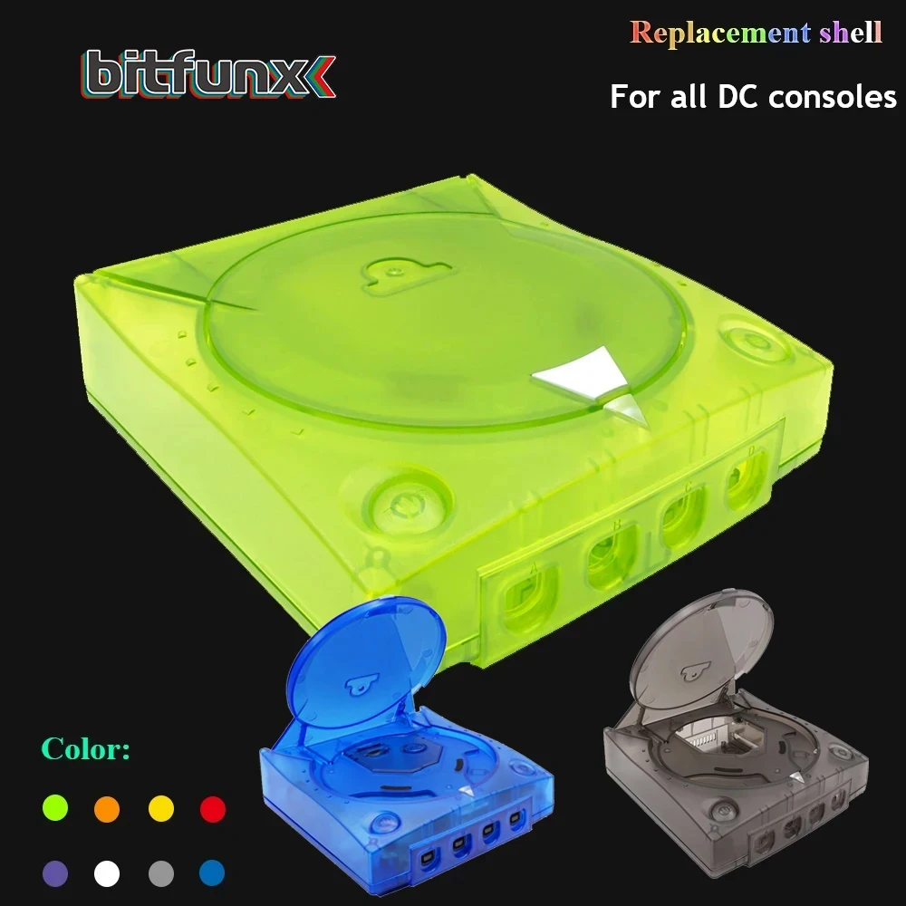 BitFunx Replacement Shell Clear Case For SEGA Dreamcast Retro Video Game Console Translucent Box For Dreamcast Shell