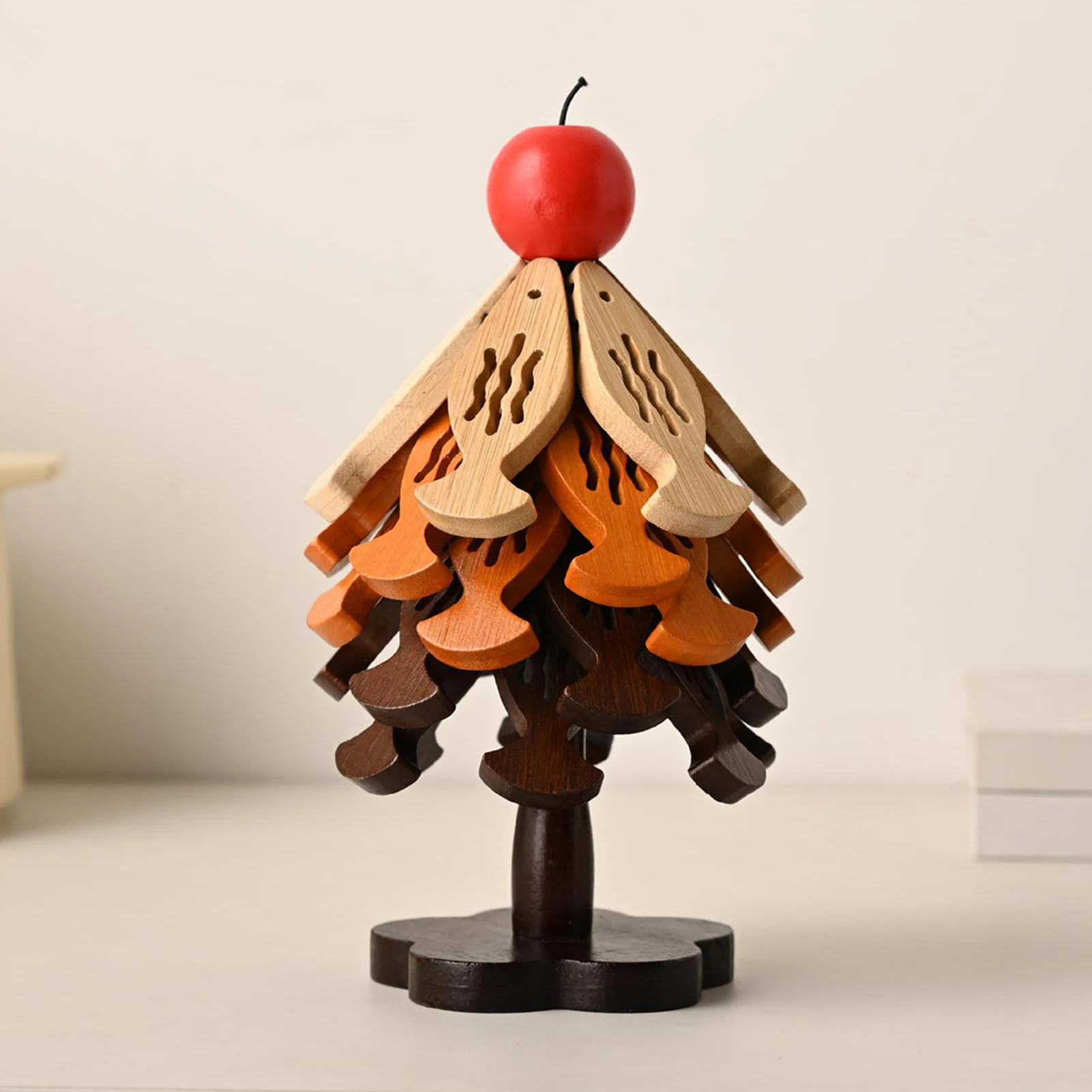

Foldable Wooden Trivets for Hot Dishes Decorative Fish Design Kitchen Wood Tree Trivet for Hot Pots and Pans Heat Resistant