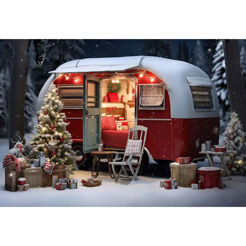 Mehofond 겨울 크리스마스 장식 배경, 야외 숲 눈 덮인 어린이 초상화 사진 배경, 사진 스튜디오 포토콜 소품