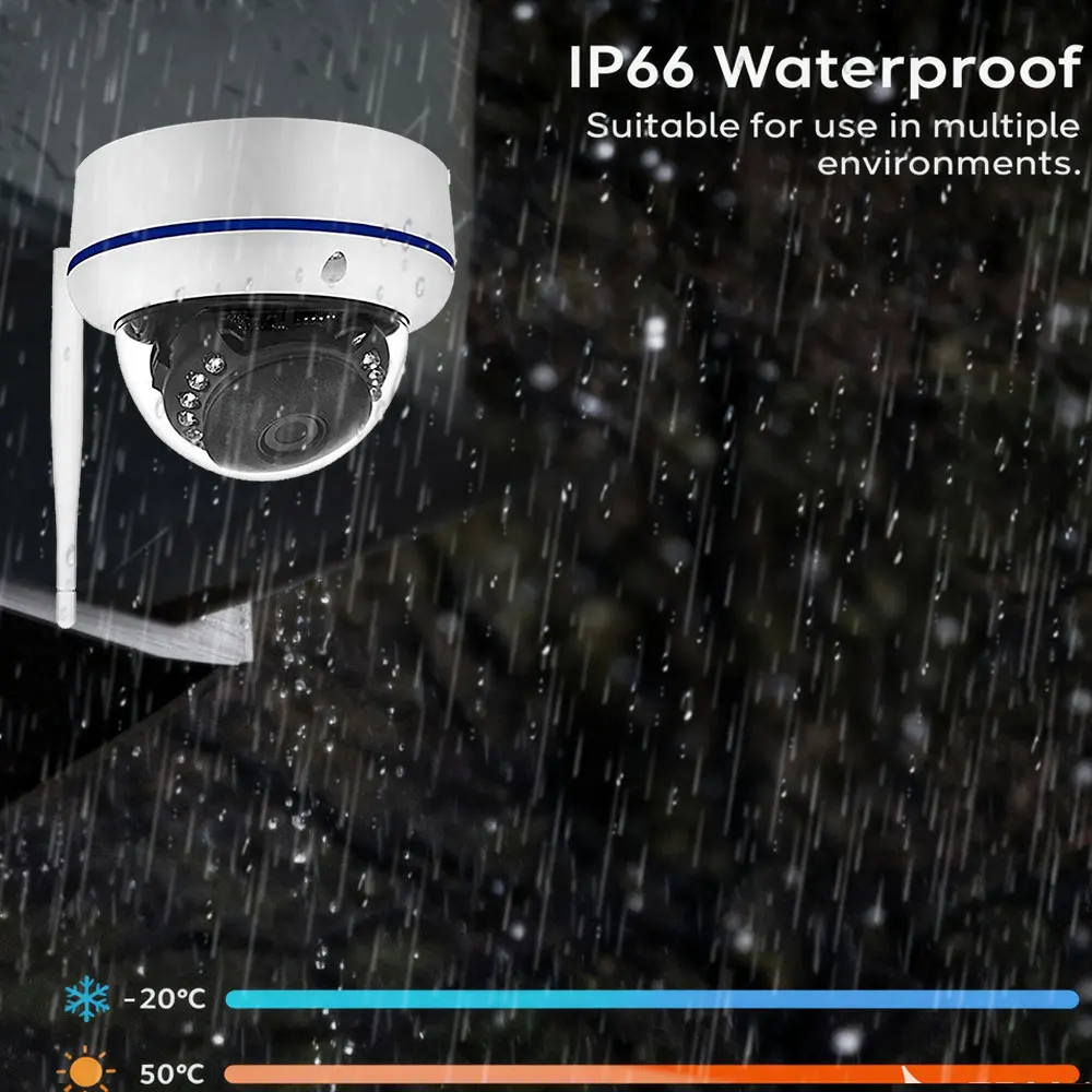 5MP Metal Material Wifi Dome IP Camera TUYA Wireless Camera Audio Record Smart Life Home Vandal-Proof Waterproof Outdoor Camera