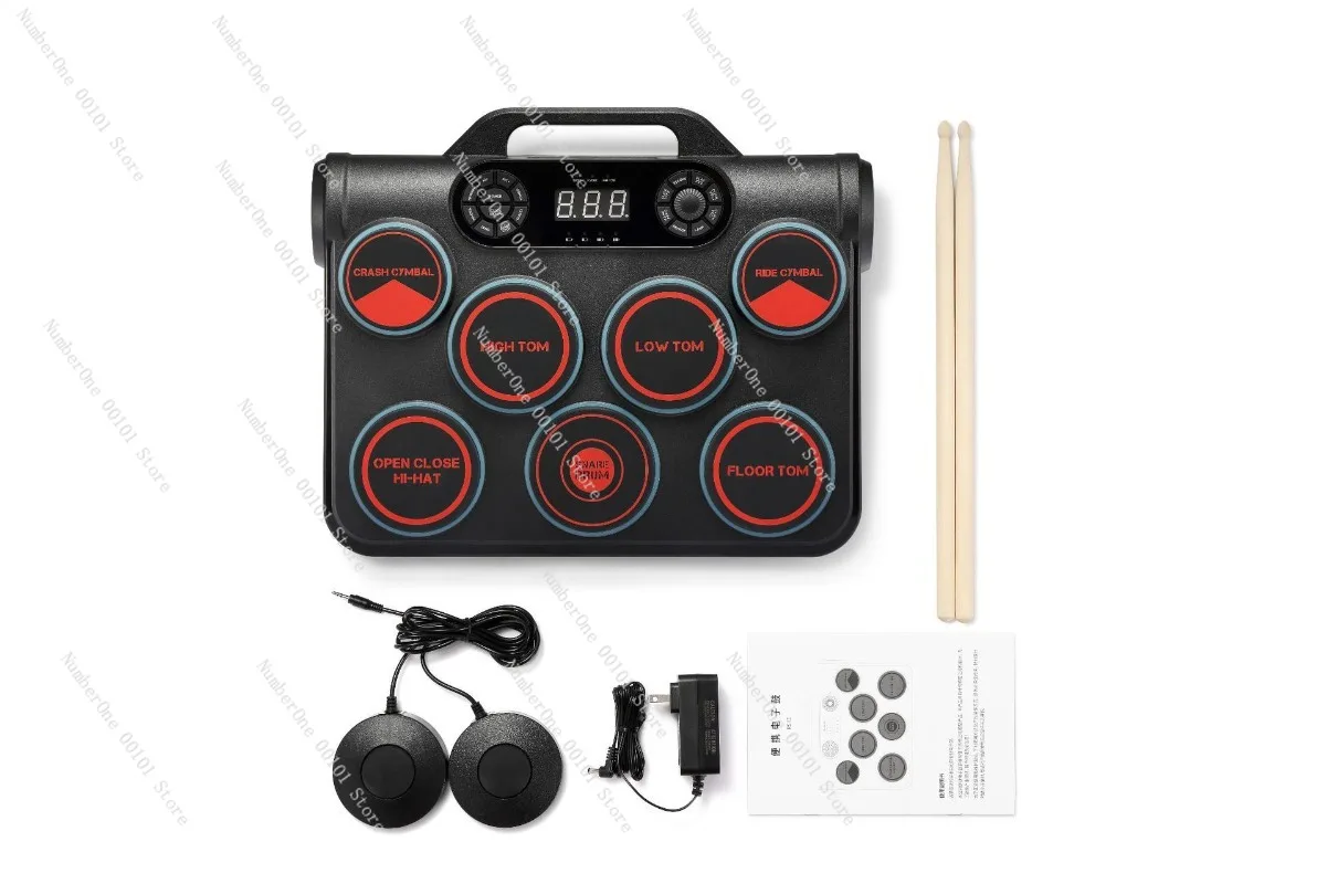 New Drum Set Adult Portable Percussion Tabletop Instrument Children's Puzzle Practice Tabletop Electronic Drum