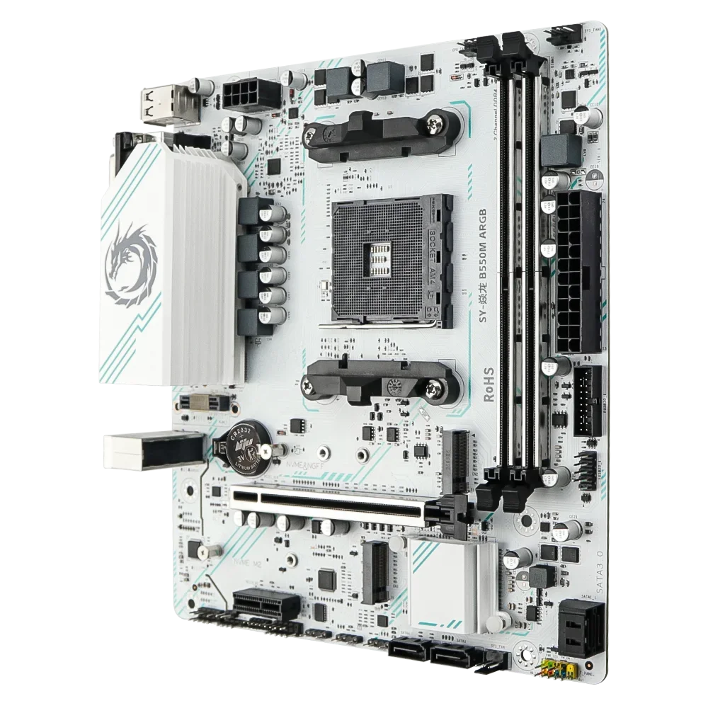 Carte mère SOYO AMD B550M, mémoire DDR4 M.2 NVME double canal avec prise en charge des broches ARGB, AMD4 Ryzen 5 5600/5700X pour ordinateurs de jeu