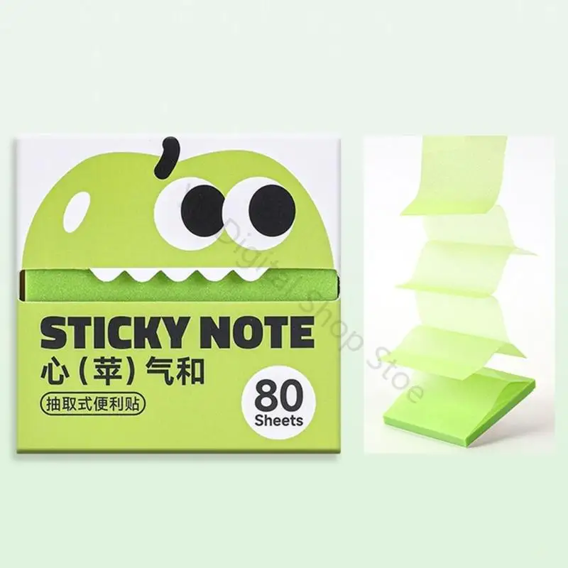 96BA Pull Out Note Set with Fruit Character Design, 6 Assorted Square Memo Pad 7.6x7.6cm for Quick Reminders, School Note and