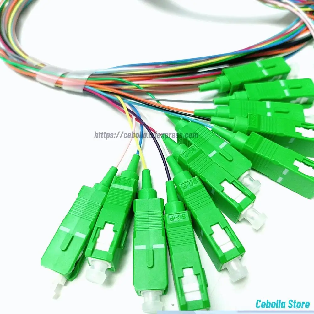 12Core SCAPC Optic Simplex 0,9 mm Singlemode SM SX UPC LZSH/PVC Glasfaser-Pigtail 1,5 m Kabel