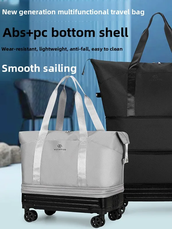 Tas Travel Hard Case Kapasitas Besar dengan Roda, Koper Jinjing Universal untuk Perjalanan Panjang dan Singkat, Penyimpanan Bisnis...