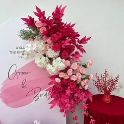 Hanging Flower Row Artificial Flowers For Wedding Decoration Floral Arch Arrangement Welcome Sign Decor Road Lead Flower Ball