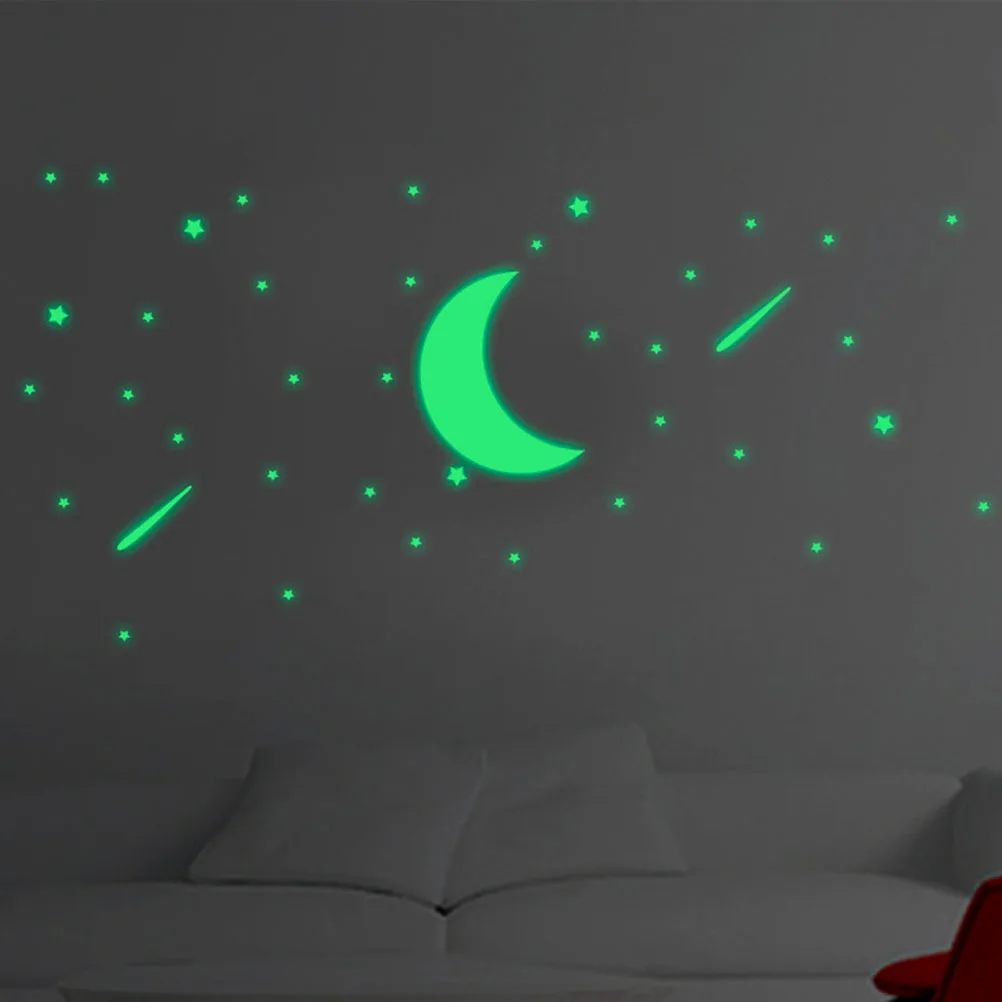

103pcs Night Glow Stars Wall Stickers Luminous Fluorescent Room Decor For Adults Bedroom Ceiling Star Theme Wall Decals