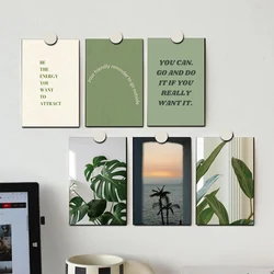 10pcs Inspirational Quote Wall Art Prints Stickers Art Green Leaf Art Prints Positive Paintings Pictures for Aesthetic Bedroom