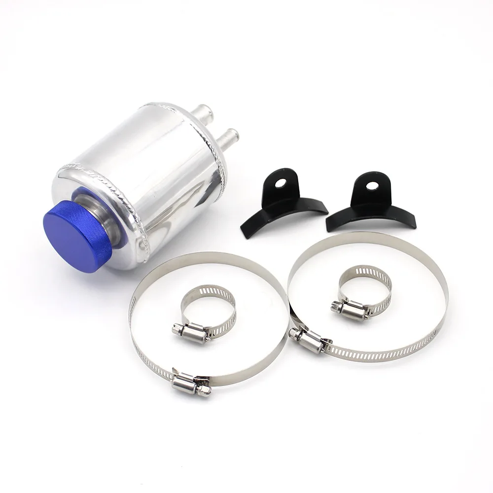 Universal Aluminum  Blue Oil Catch Can Car Engine Oil Breathable Pot Power Steering Fuel Tank Modification Parts Fuel Tank Cap