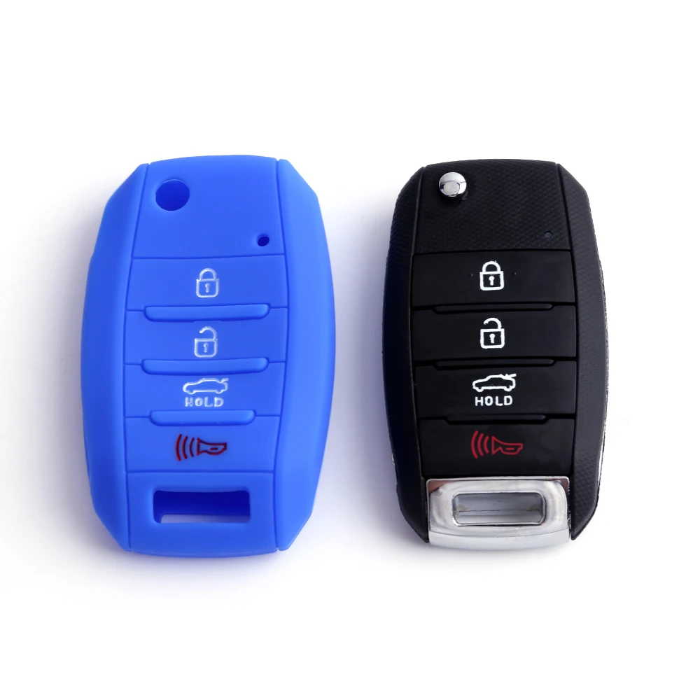 Funda de silicona para llave remota de coche Fob Kia Sedona Optima Sportage Sorento Soul Forte 2015 2016 2017 2018