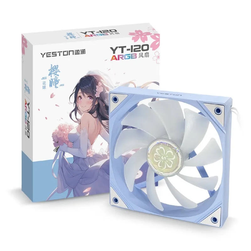 ZEAGINAL YESTON YT-120 Chassis cooling fan 120x120x25mm/800~1800RPM The Cherry pupil flower marries theme