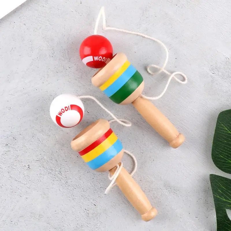 Wooden Ball Toss Catch Game Durable Eco-friendly Hand Eye Coordination Fun Toy for Family Night Gathering Interactive Play