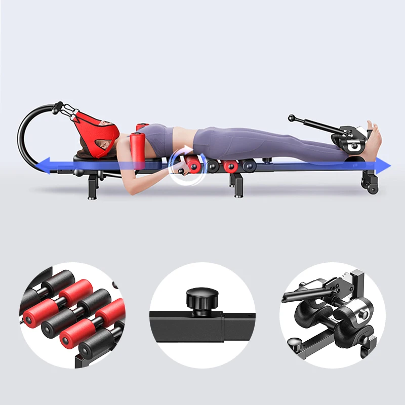 الاستخدام المنزلي جهاز سحب العمود الفقري عنق الرحم قطني تمتد الساق سرير انعكاس مع رف مقعد الاسترخاء اللياقة البدنية