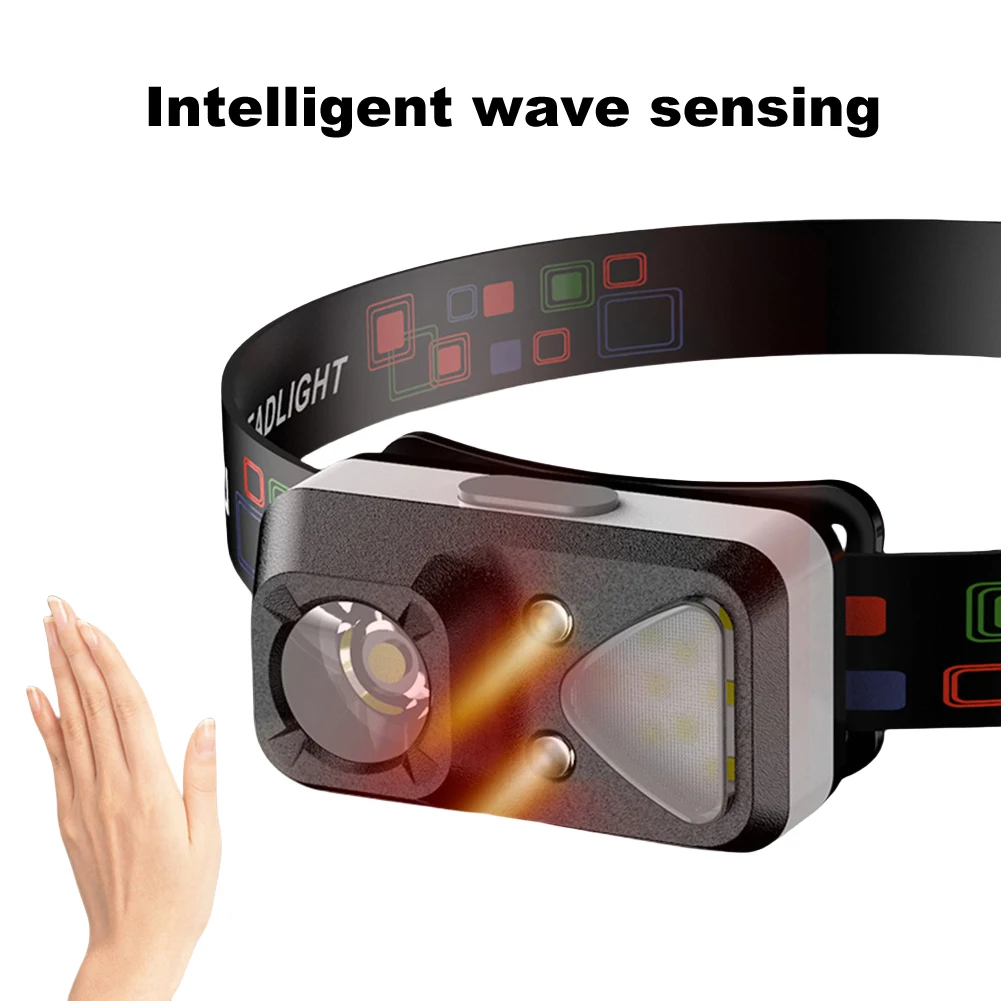 LED COB Induction Headlamp Motion Sensor Powerful Headlight Torch USB Charging Camping Head Light for Outdoor Night Fishing