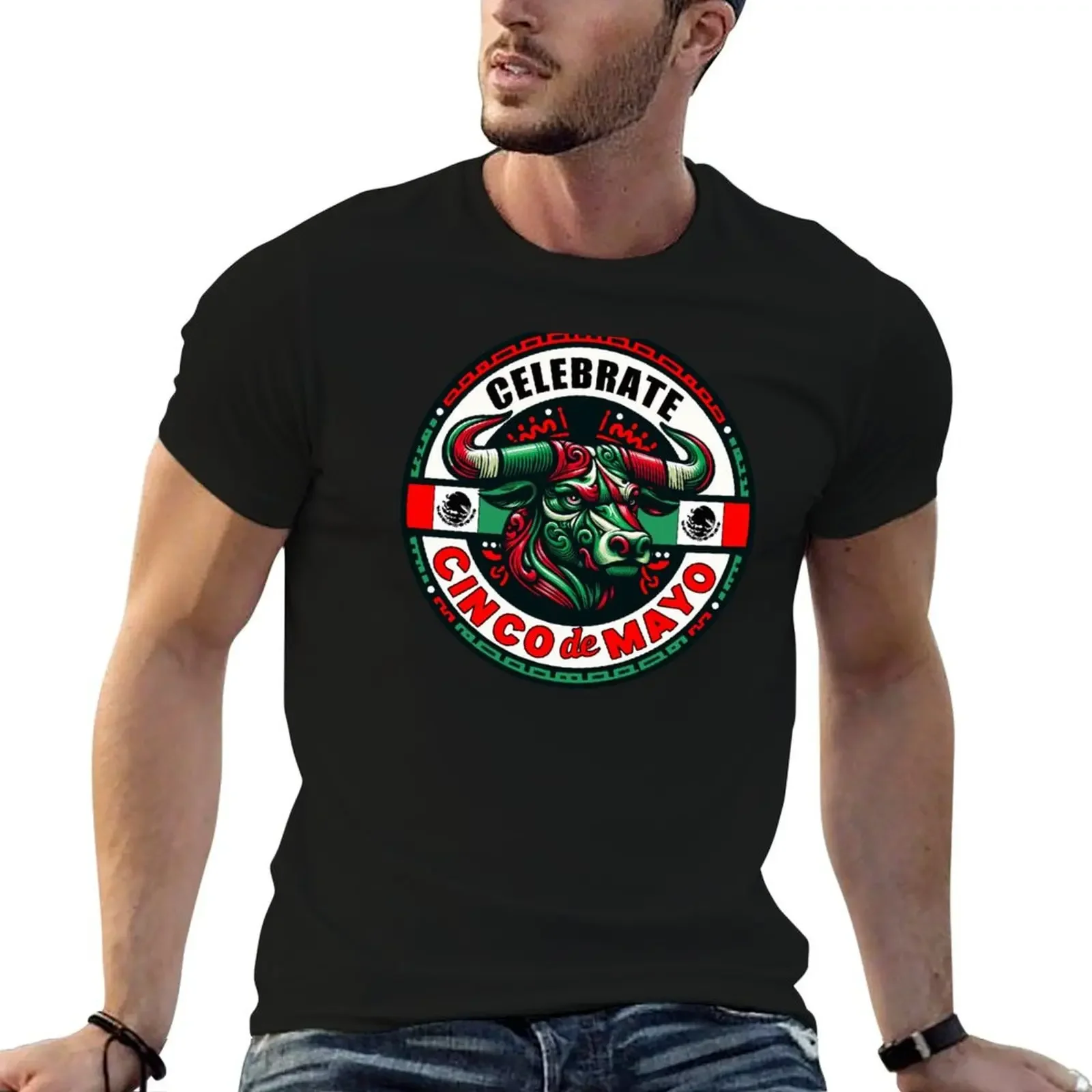 Celebrate Cinco de Mayo the Bull T-Shirt shirts graphic tees designer shirts quick drying mens t shirts