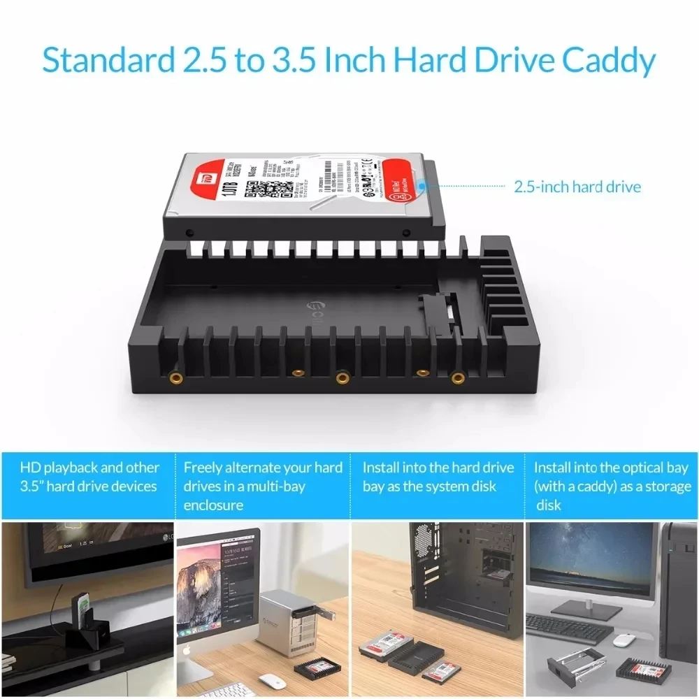 ORICO 2.5 SSD SATA To 3.5 Hard Drive Adapter Internal Drive Bay Converter Mounting Bracket Caddy Tray for Ssd Adapter