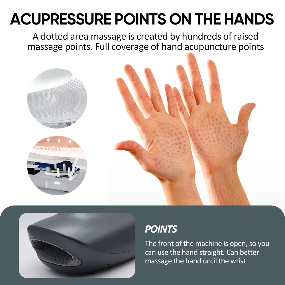 

New Cordless Hand Massager Heat Compression Kneading Hot Compress Massager