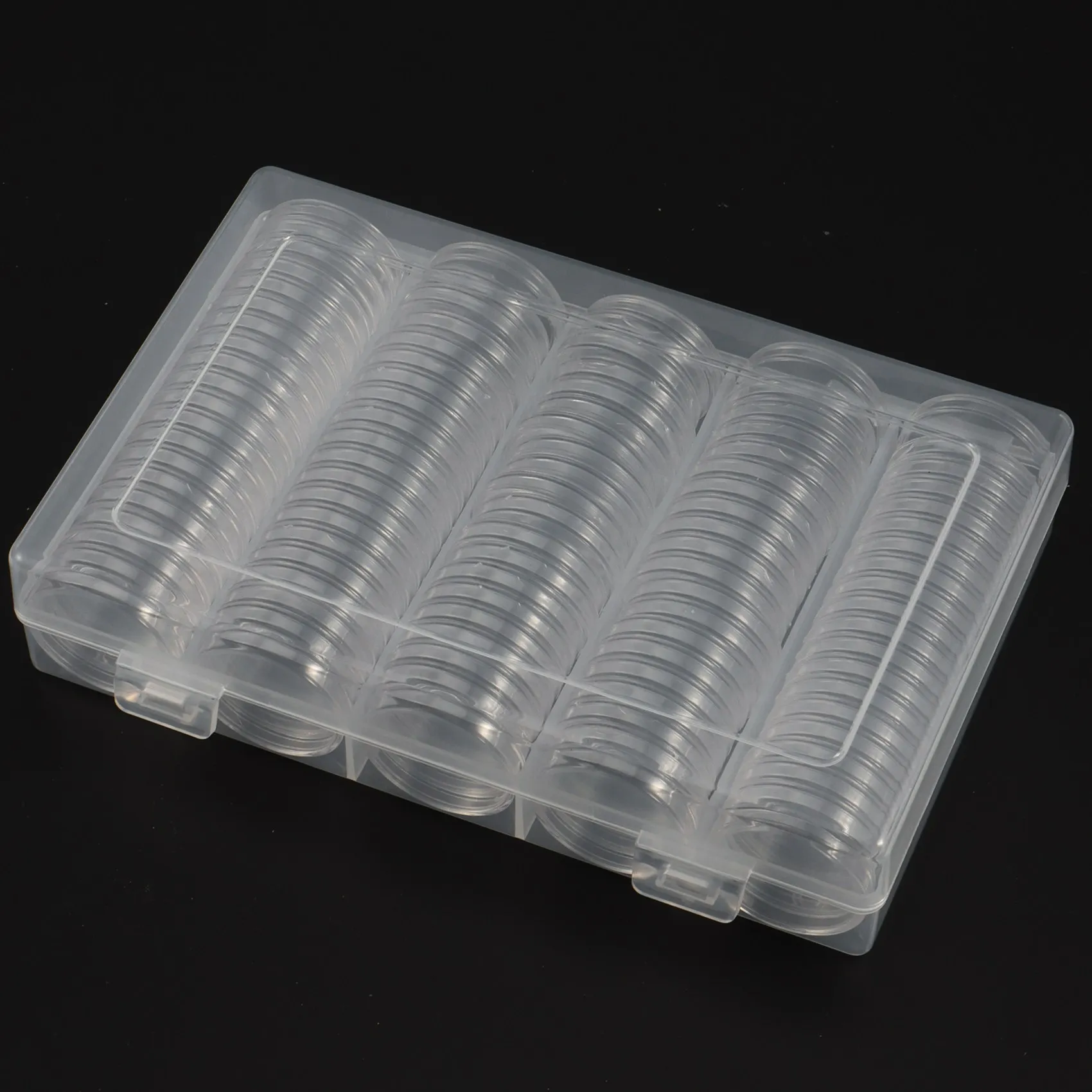 17/20/25/27/30mm Coin Holder, 100Pcs Silver Coin Capsules with Foam Gasket, Professional Coin Case for Coin Collection