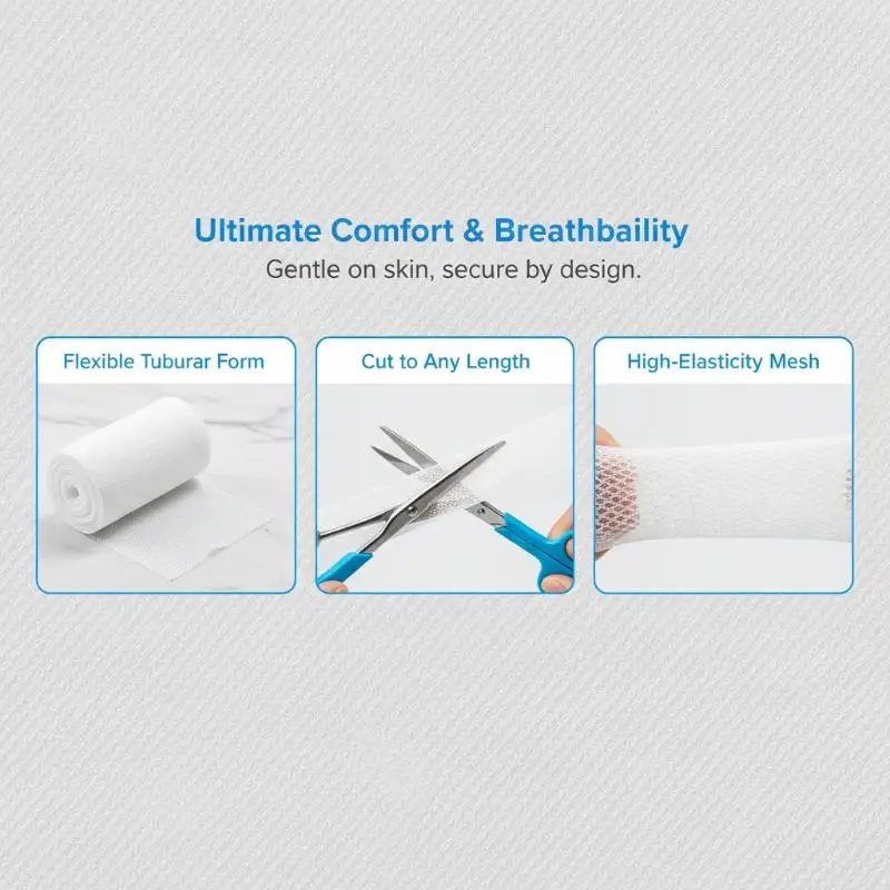 Elastic Net Wound Dressing 1 Roll Breathable Tubular Bandage Hypoallergenic Mesh Gauze for Home First Aid Wound Care