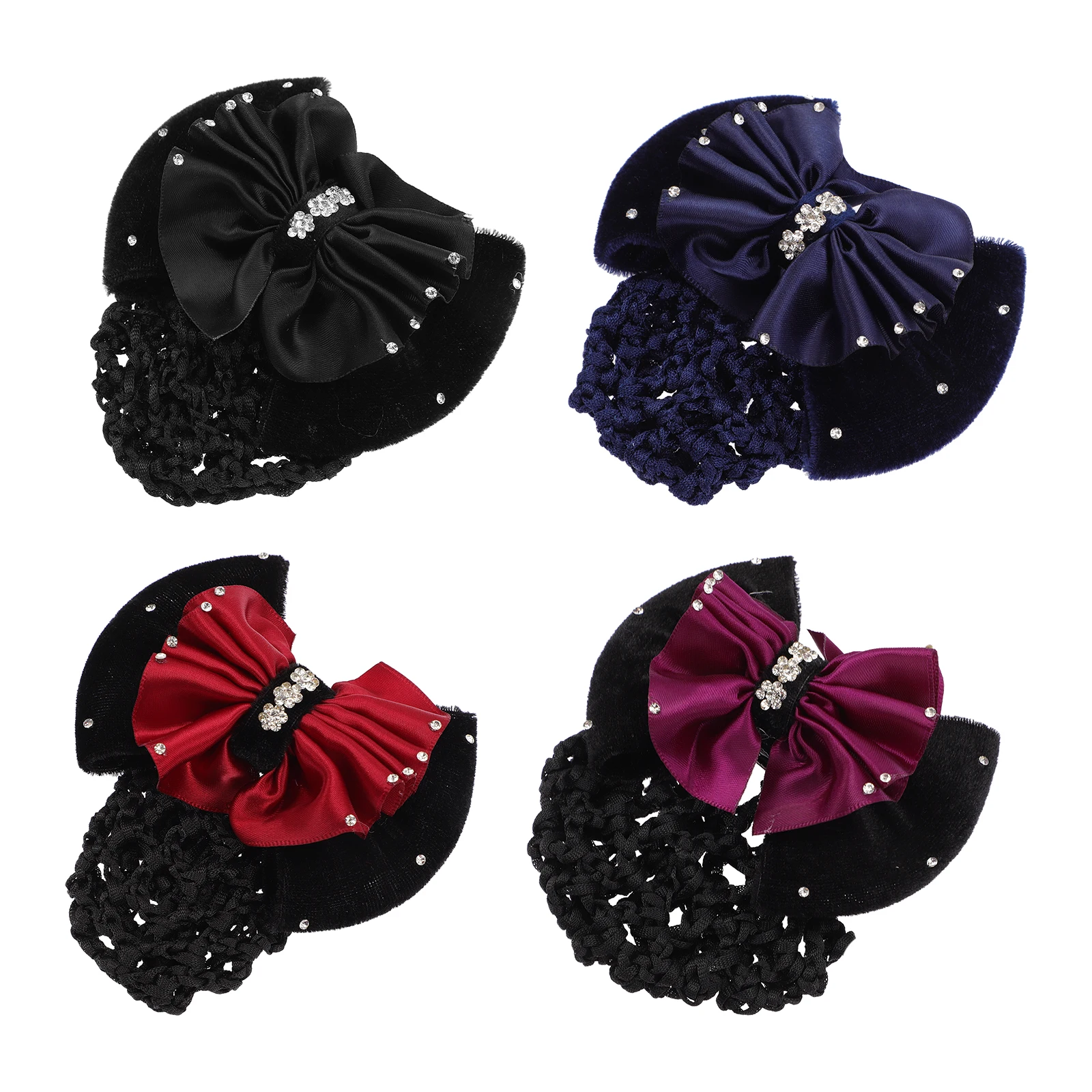 

Hair Clips Accessories Women Bowknot Bun Cover Elastic Elastic Hairnet Mesh Snood Cloth Hairnet Durable Lightweight