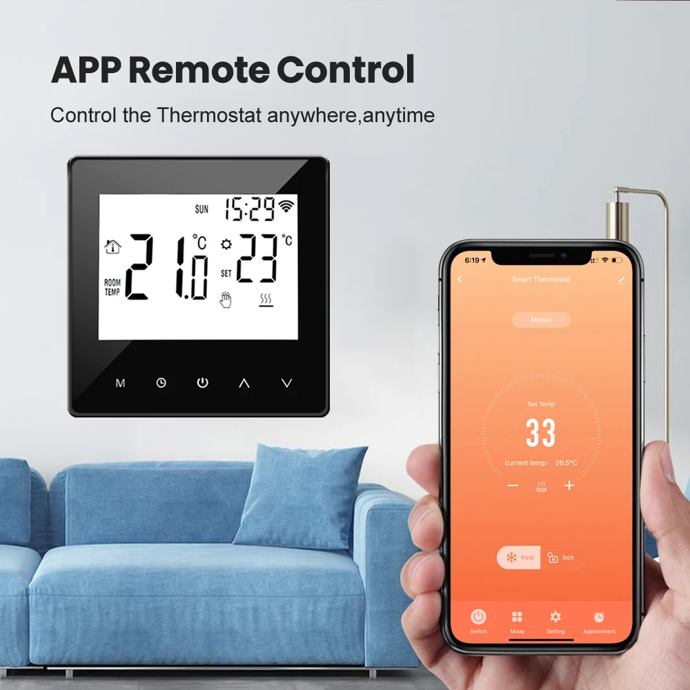 Termostato inteligente Tuya WiFi/ZigBee, temperatura del agua, calefacción eléctrica de suelo, controlador de caldera de Gas, compatible con Alice,