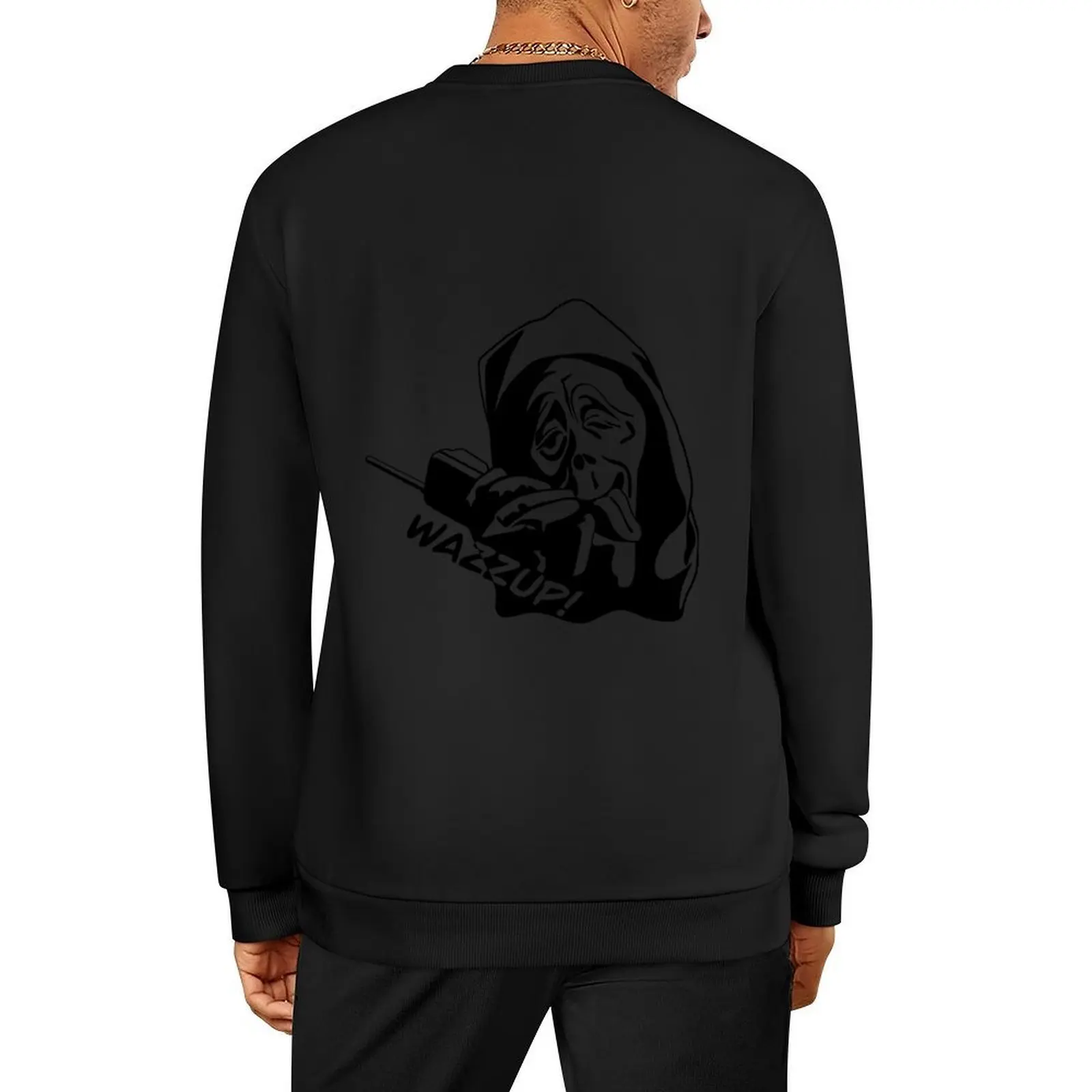 

Scary Movie Wazzup Ghost Face Pullover mens clothing men's coat aesthetic clothing men wear oversize sweatshirts